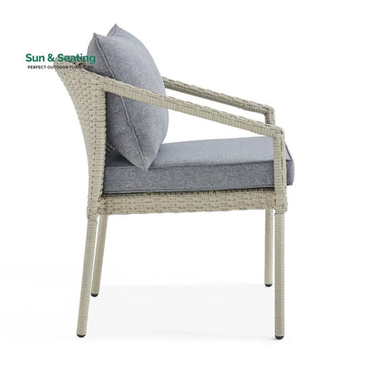 Coven Outdoor Garden Balcony Sofa Set 2 Seater 2 Single seater and 1 Center Table Set (Cream) Sofa Sets