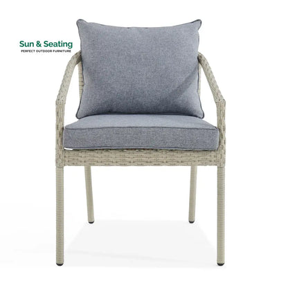 Coven Outdoor Garden Balcony Sofa Set 2 Seater 2 Single seater and 1 Center Table Set (Cream) Sofa Sets