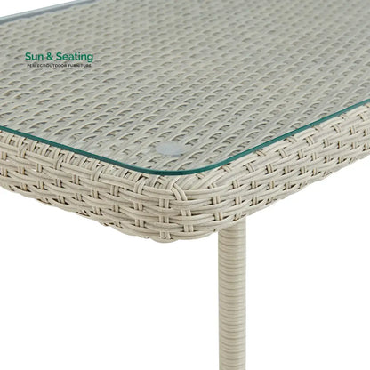 Coven Outdoor Garden Balcony Sofa Set 2 Seater 2 Single seater and 1 Center Table Set (Cream) Sofa Sets