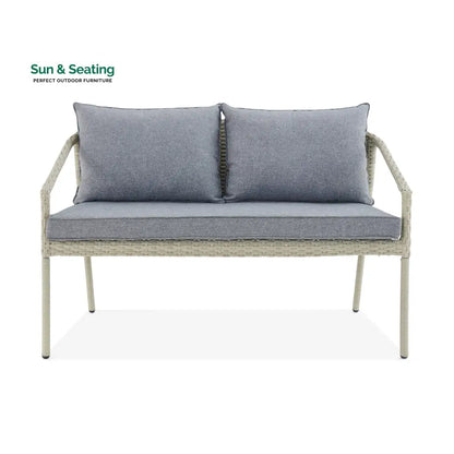 Coven Outdoor Garden Balcony Sofa Set 2 Seater 2 Single seater and 1 Center Table Set (Cream) Sofa Sets