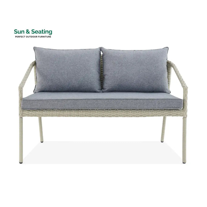 Coven Outdoor Garden Balcony Sofa Set 2 Seater 2 Single seater and 1 Center Table Set (Cream) Sofa Sets