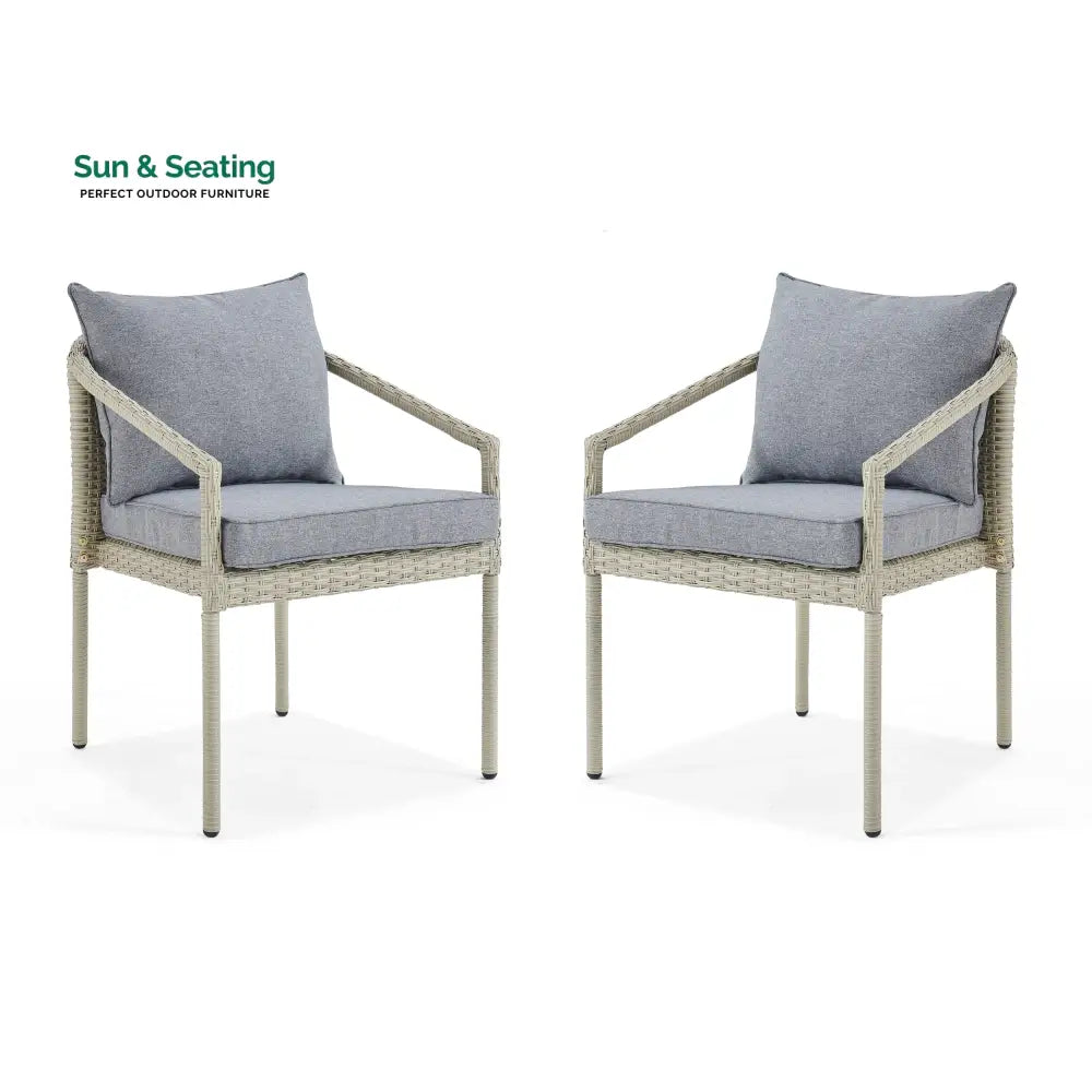 Coven Outdoor Garden Balcony Sofa Set 2 Seater 2 Single seater and 1 Center Table Set (Cream) Sofa Sets