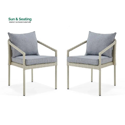 Coven Outdoor Garden Balcony Sofa Set 2 Seater 2 Single seater and 1 Center Table Set (Cream) Sofa Sets