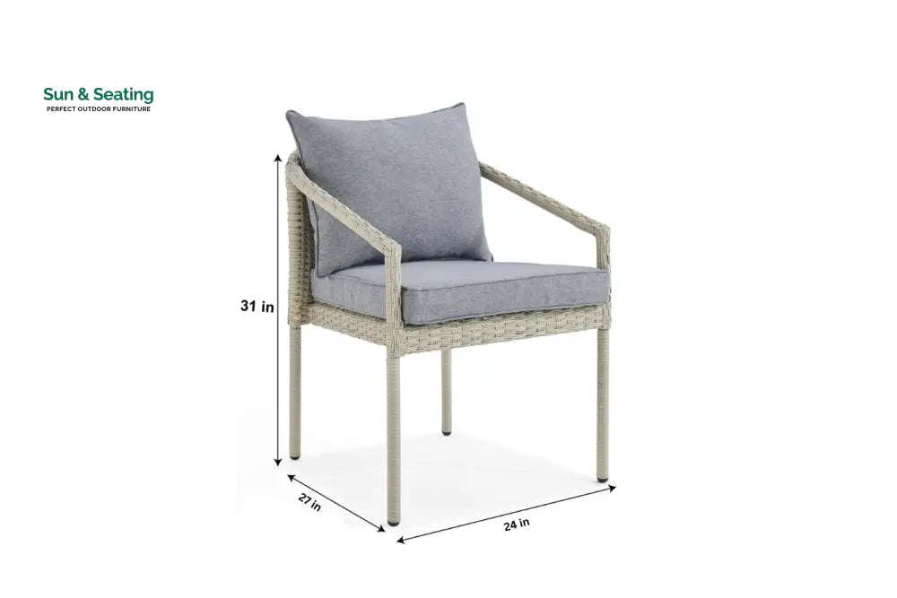 Coven Outdoor Garden Balcony Sofa Set 2 Seater 2 Single seater and 1 Center Table Set (Cream) Sofa Sets