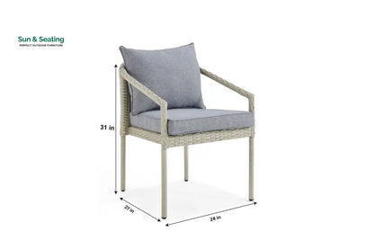 Coven Outdoor Garden Balcony Sofa Set 2 Seater 2 Single seater and 1 Center Table Set (Cream) Sofa Sets