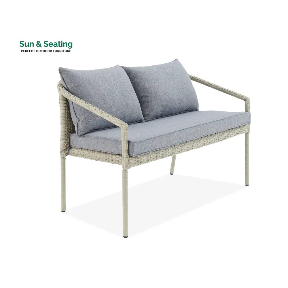 Coven Outdoor Garden Balcony Sofa Set 2 Seater 2 Single seater and 1 Center Table Set (Cream) Sofa Sets