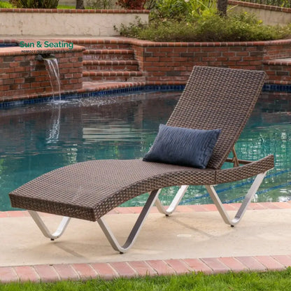 Crafter Outdoor Swimming Poolside Lounger (Brown) Loungers