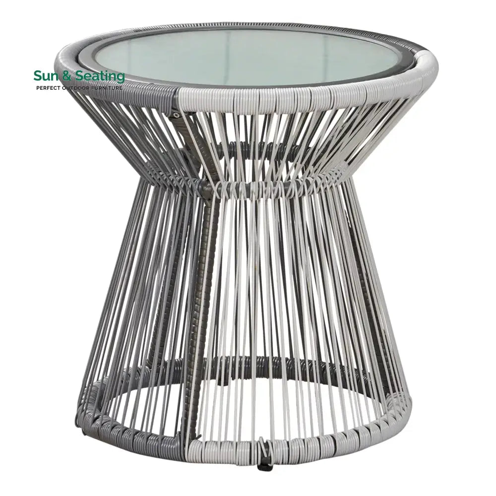 Crimson Outdoor Patio Seating Set 2 Chairs and 1 Table Set (White + Dark Grey) Coffee Table Sets