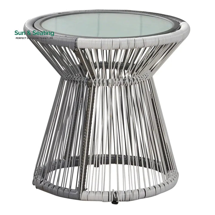 Crimson Outdoor Patio Seating Set 2 Chairs and 1 Table Set (White + Dark Grey) Coffee Table Sets