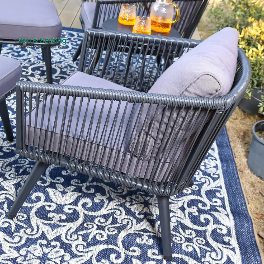Culb Outdoor Patio Seating Set 2 Chairs and 1 Table Set (Black) Coffee Table Sets