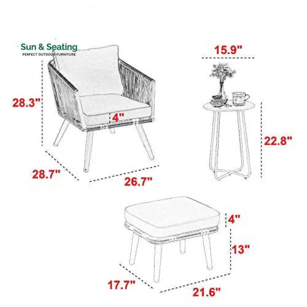 Culb Outdoor Patio Seating Set 2 Chairs and 1 Table Set (Black) Coffee Table Sets