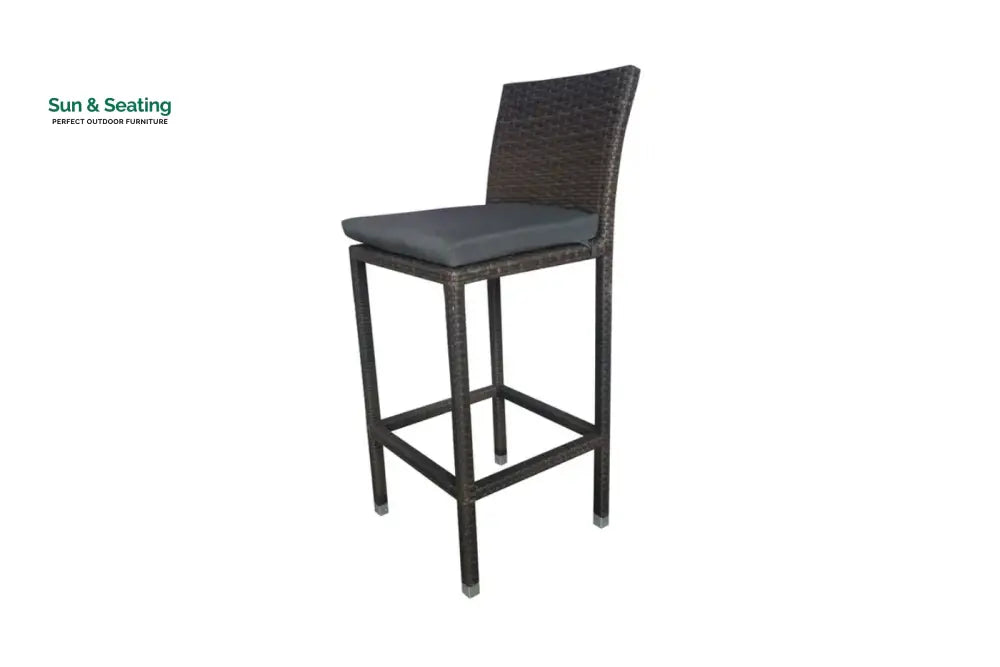 Curro Outdoor Patio Bar Set 4 Chairs and 1 Table For Balcony (Brown) Bar Sets