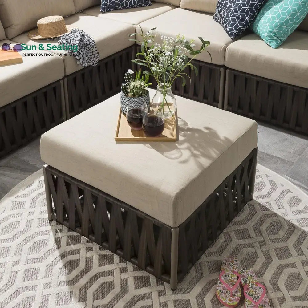 Curro Outdoor Sofa Set 6 Seater and 1 Ottoman Set (Brown) Sofa Sets