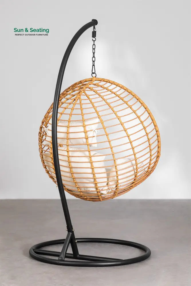 Custodia Single Seater Hanging Swing With Stand For Balcony Garden Swing (Honey) Swings