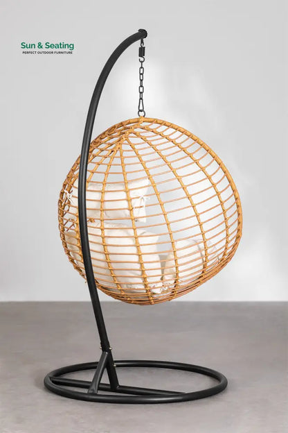 Custodia Single Seater Hanging Swing With Stand For Balcony Garden Swing (Honey) Swings