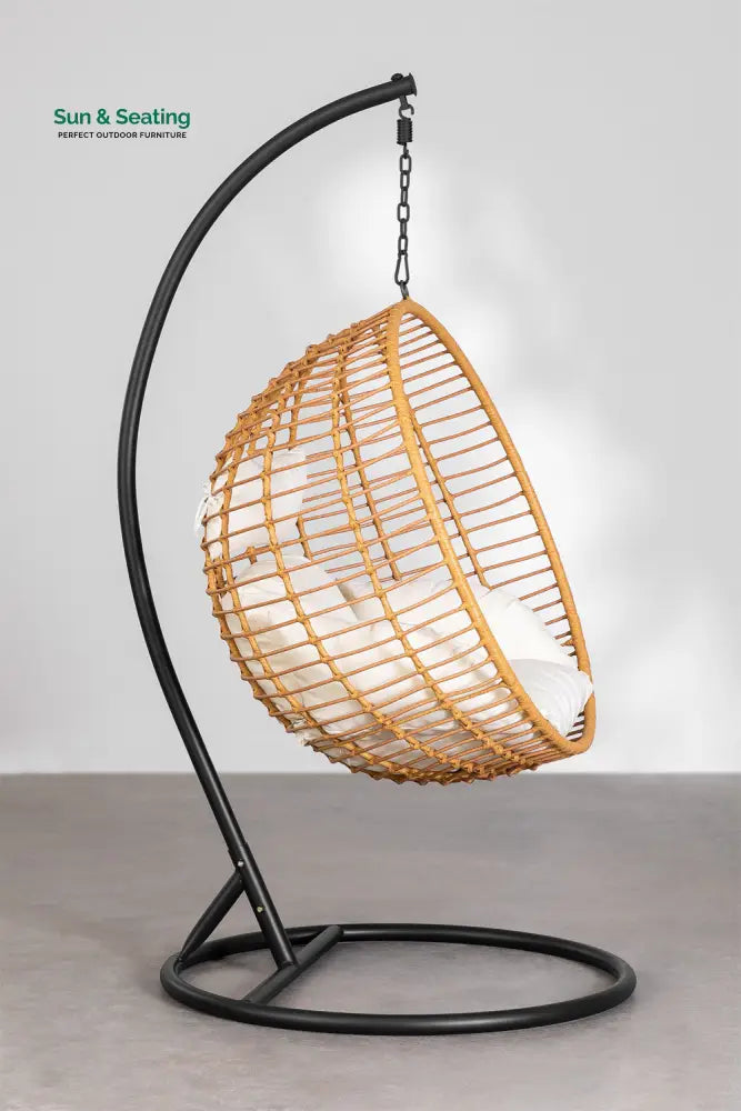 Custodia Single Seater Hanging Swing With Stand For Balcony Garden Swing (Honey) Swings