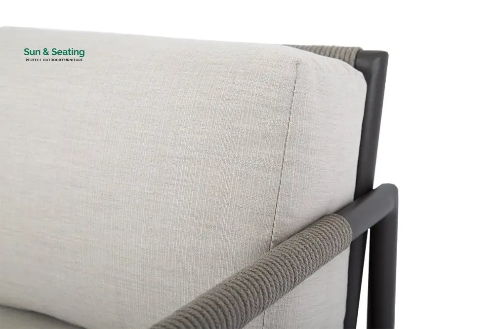 Cyst Outdoor Patio Seating Set 2 Chairs and 1 Table Set (Grey) Braided &amp; Rope Coffee Table Sets