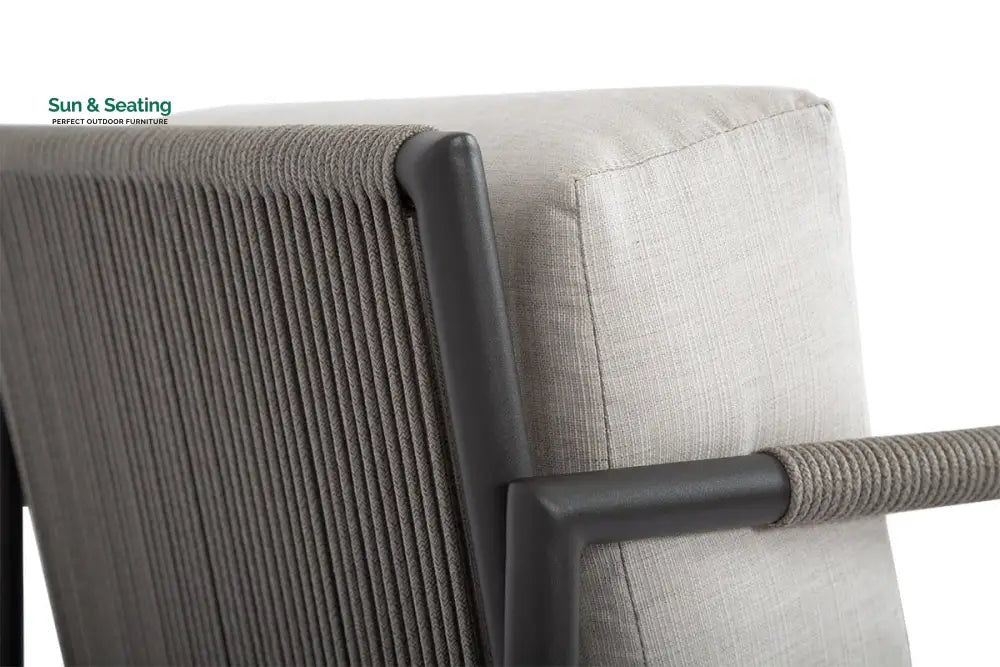 Cyst Outdoor Patio Seating Set 2 Chairs and 1 Table Set (Grey) Braided &amp; Rope Coffee Table Sets