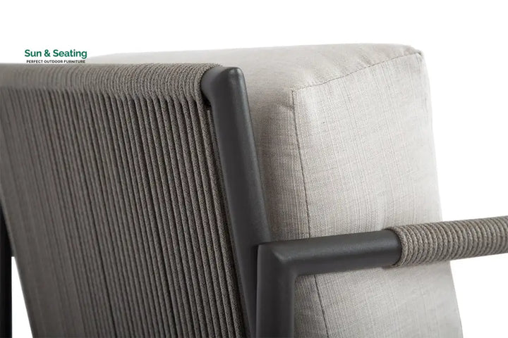 Cyst Outdoor Patio Seating Set 2 Chairs and 1 Table Set (Grey) Braided &amp; Rope Coffee Table Sets