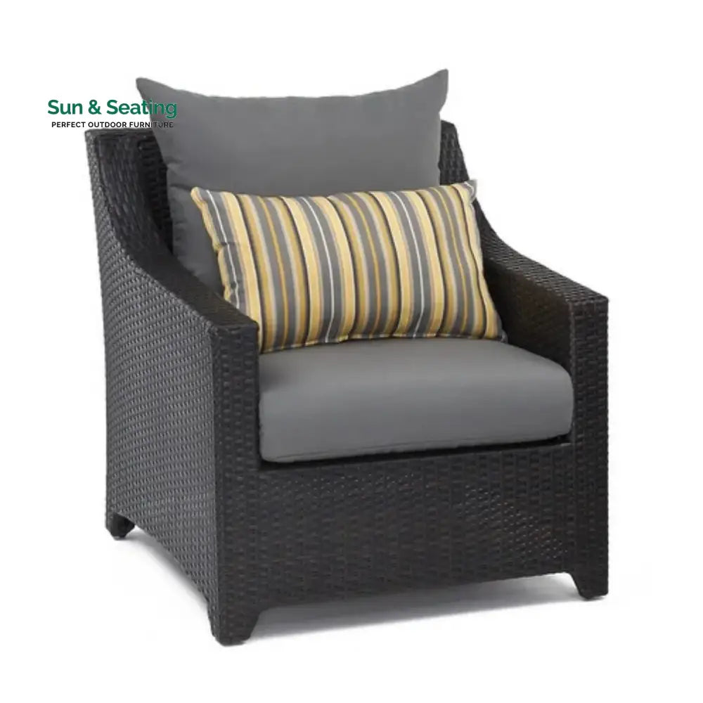 Dahabo All Weather Outdoor Wicker Garden L-Shape Sectional Conversation Set Sofa Set