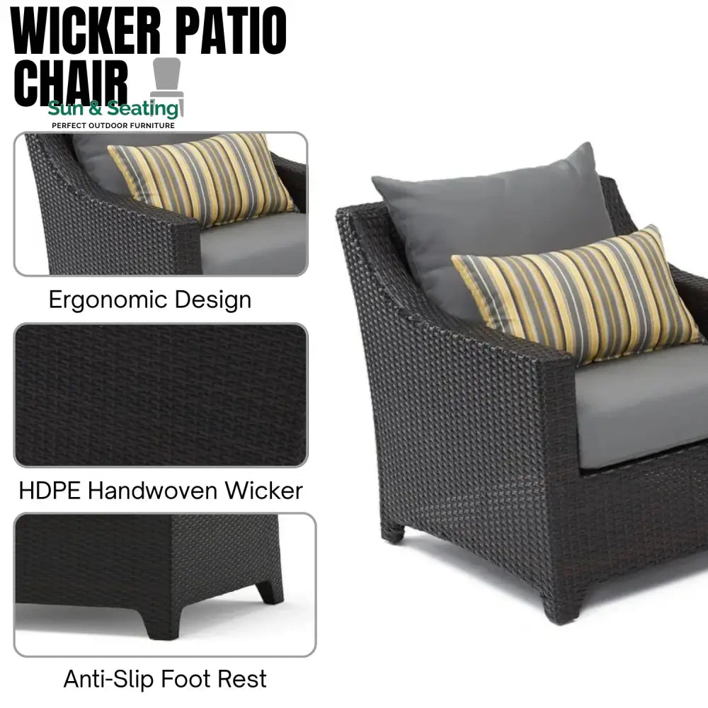 Dahabo All Weather Outdoor Wicker Garden L-Shape Sectional Conversation Set Sofa Set