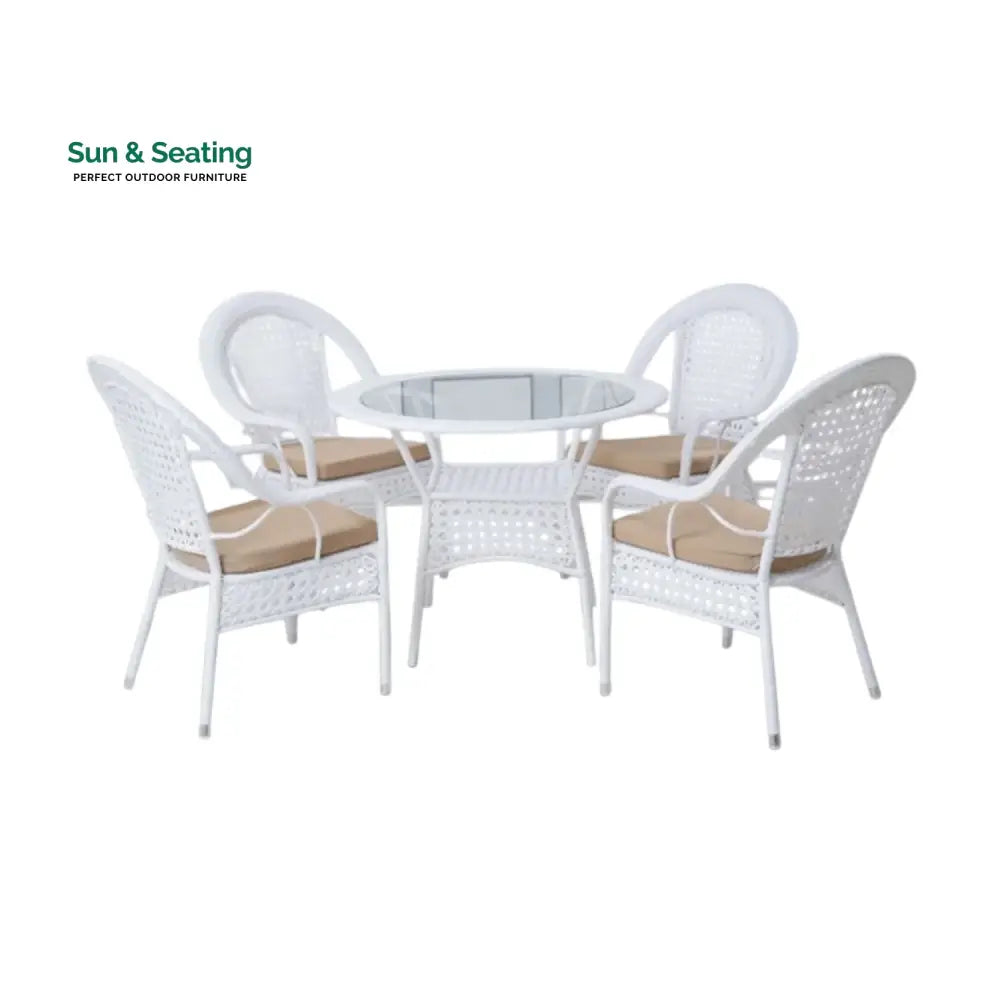 Dalal Outdoor All-Weather Resistant Rattan Wicker 5-Piece Dining Set Dining Set