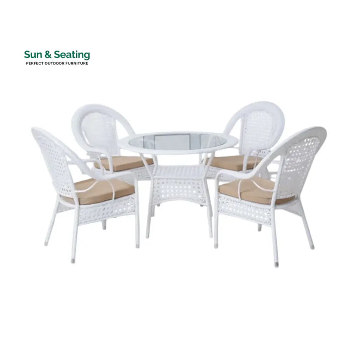 Dalal Outdoor All-Weather Resistant Rattan Wicker 5-Piece Dining Set Dining Set