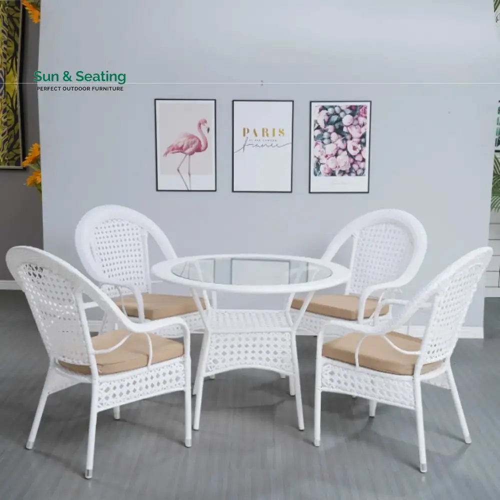 Dalal Outdoor All-Weather Resistant Rattan Wicker 5-Piece Dining Set Dining Set