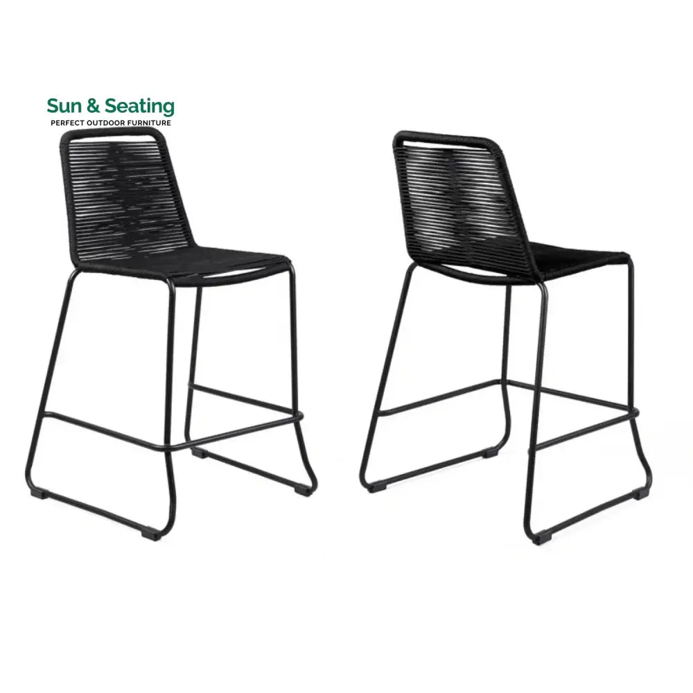 Damini 2-Piece Outdoor Rope Bar Chairs – Stylish Comfort Built to Last Bar Chairs