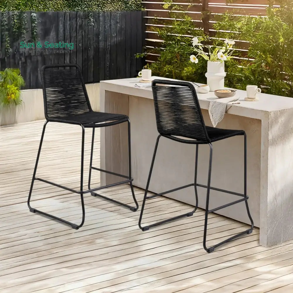 Damini 2-Piece Outdoor Rope Bar Chairs – Stylish Comfort Built to Last Bar Chairs