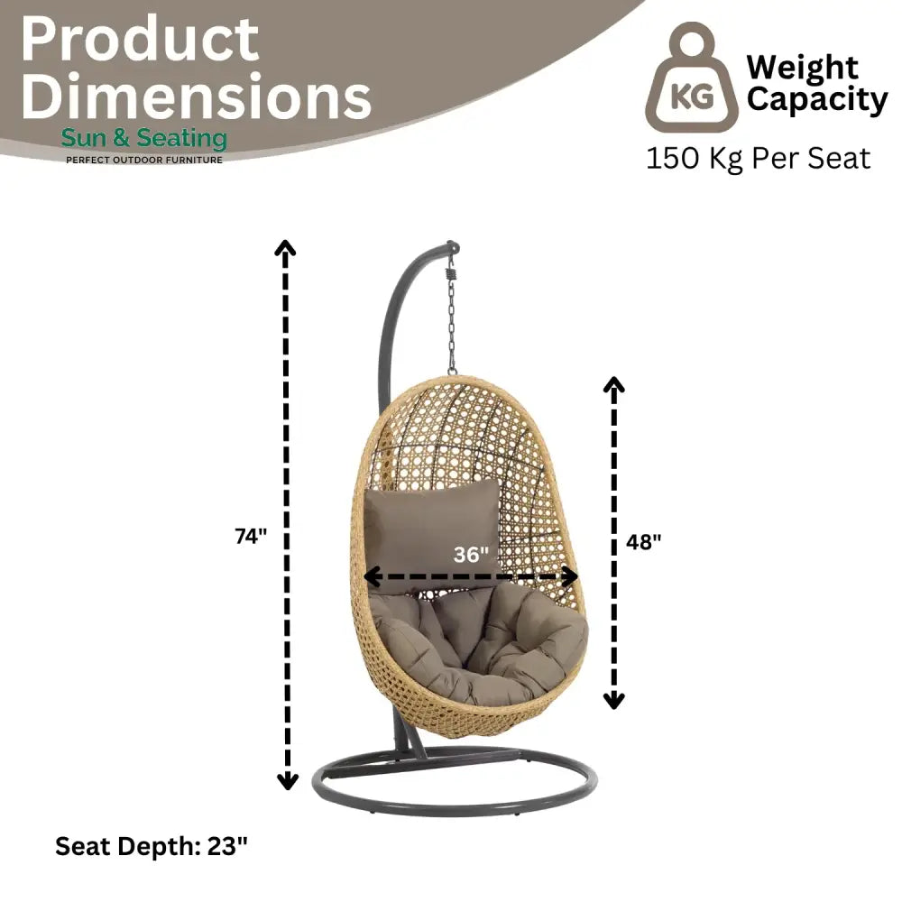 Daniela Egg Swing Chair (Beige and Dark Grey) Swing