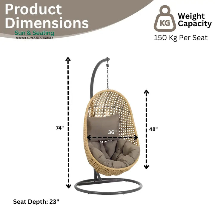 Daniela Egg Swing Chair (Beige and Dark Grey) Swing