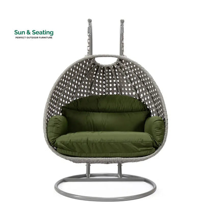 Dario Double Seater Hanging Swing With Stand For Balcony Garden Swing (Silver) Swings