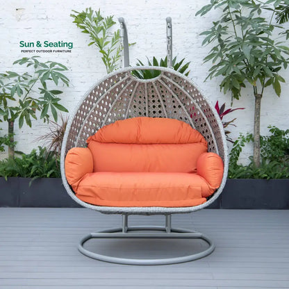 Dario Double Seater Hanging Swing With Stand For Balcony Garden Swing (Silver) Swings