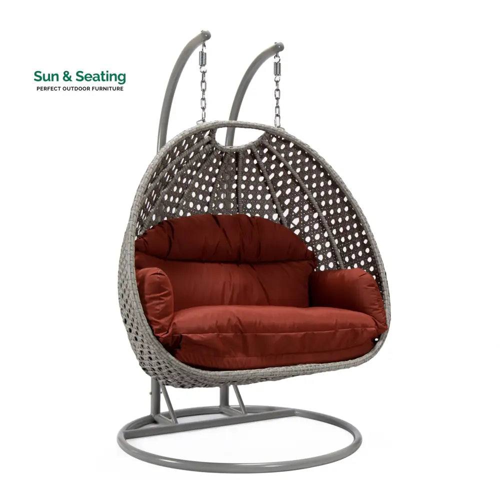 Dario Double Seater Hanging Swing With Stand For Balcony Garden Swing (Silver) Swings