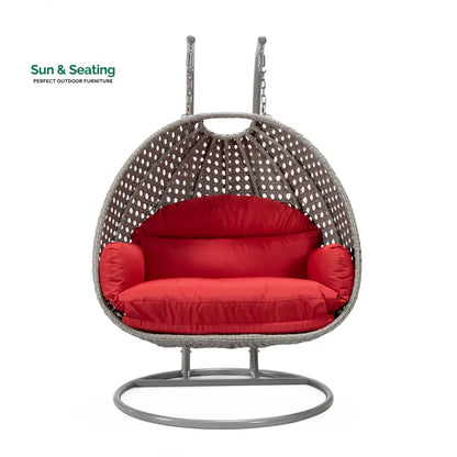 Dario Double Seater Hanging Swing With Stand For Balcony Garden Swing (Silver) Swings