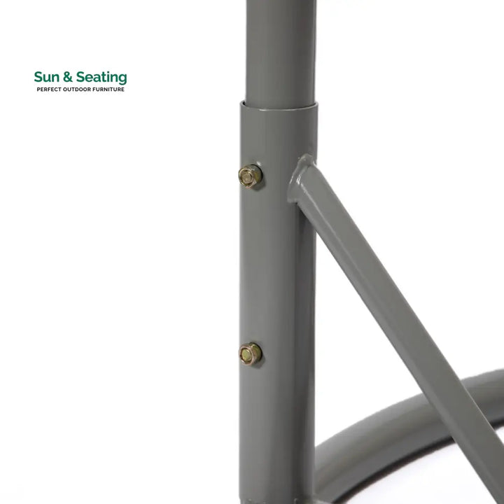 Dario Double Seater Hanging Swing With Stand For Balcony Garden Swing (Silver) Swings