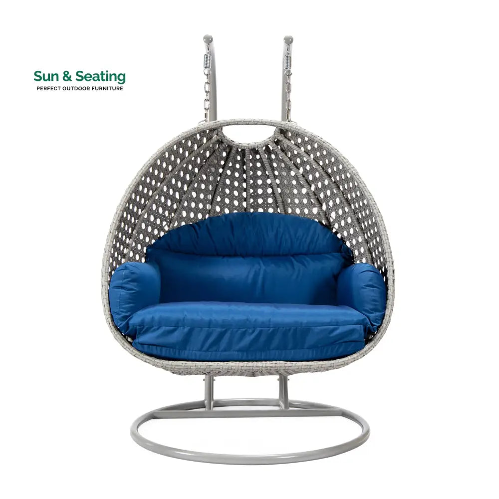 Dario Double Seater Hanging Swing With Stand For Balcony Garden Swing (Silver) Swings