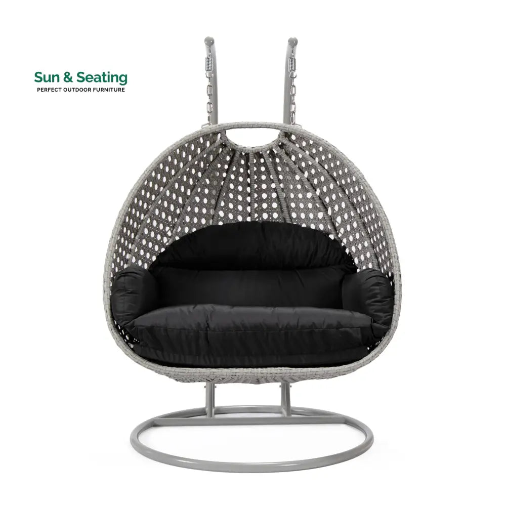 Dario Double Seater Hanging Swing With Stand For Balcony Garden Swing (Silver) Swings