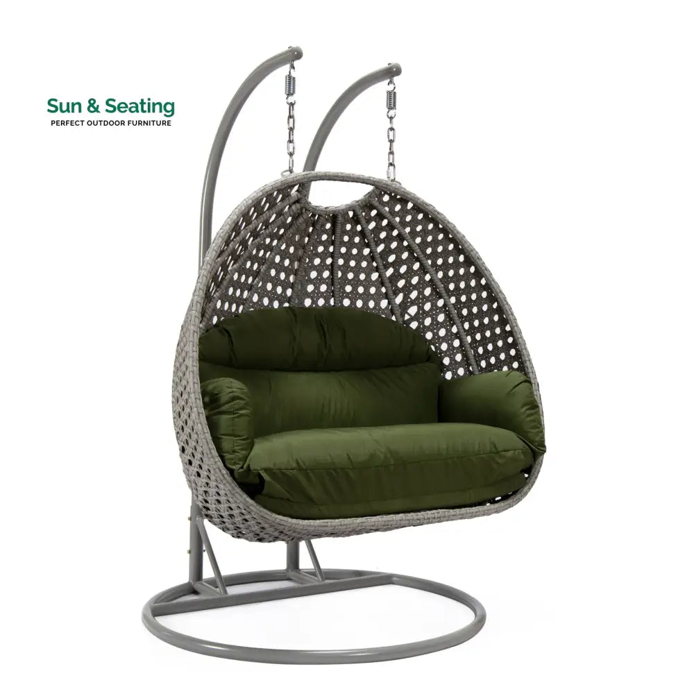 Dario Double Seater Hanging Swing With Stand For Balcony Garden Swing (Silver) Swings