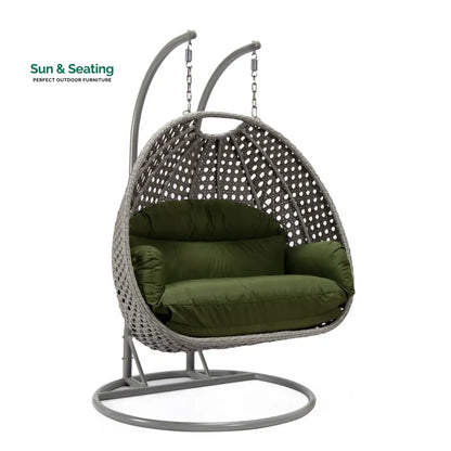 Dario Double Seater Hanging Swing With Stand For Balcony Garden Swing (Silver) Swings