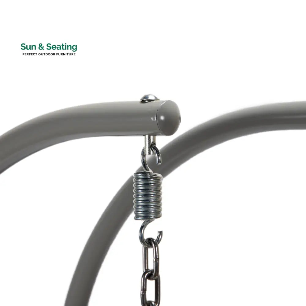 Dario Double Seater Hanging Swing With Stand For Balcony Garden Swing (Silver) Swings