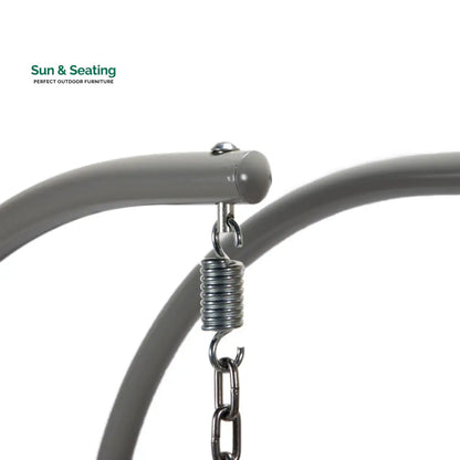 Dario Double Seater Hanging Swing With Stand For Balcony Garden Swing (Silver) Swings