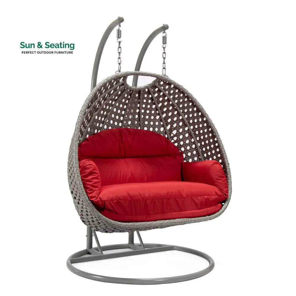 Dario Double Seater Hanging Swing With Stand For Balcony Garden Swing (Silver) Swings