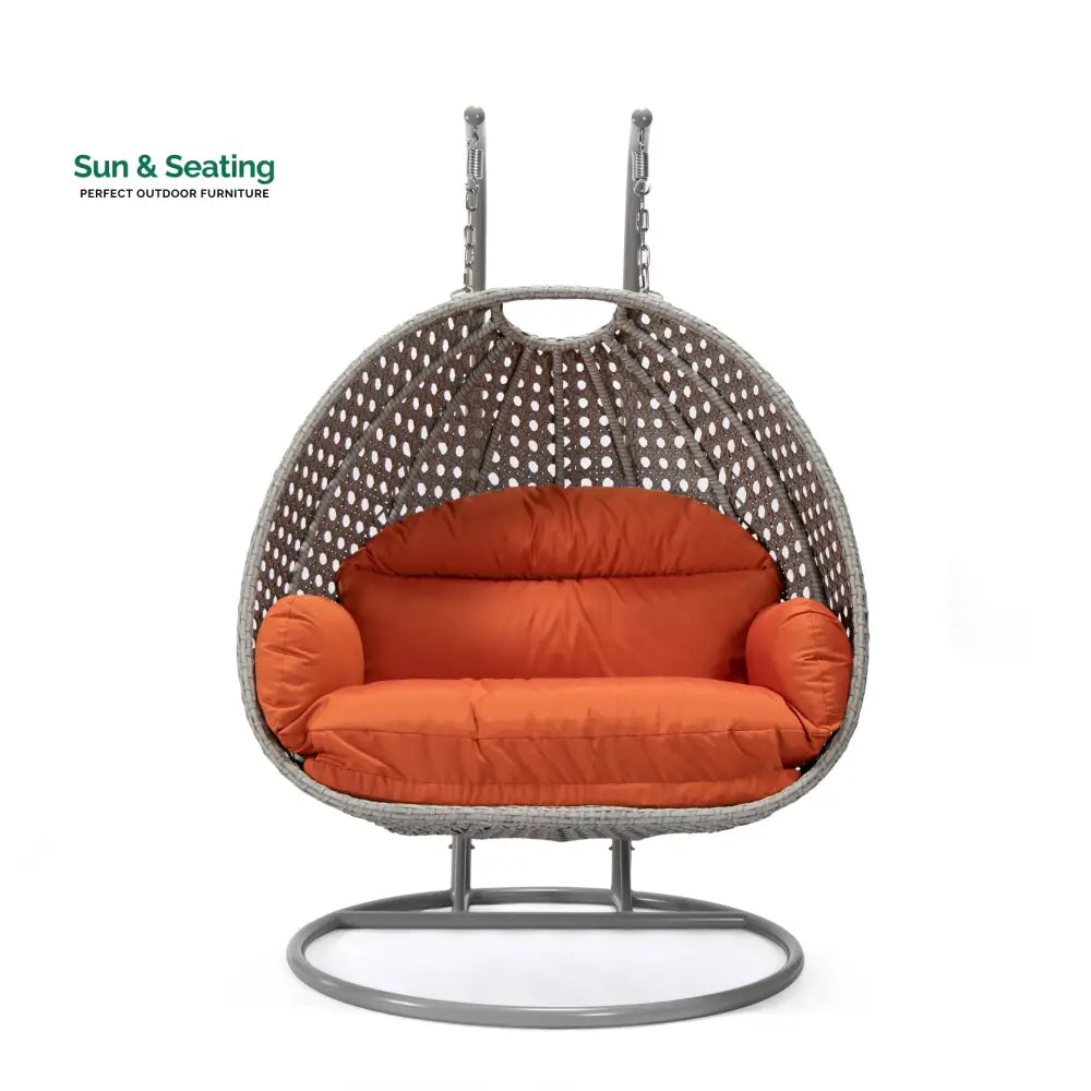 Dario Double Seater Hanging Swing With Stand For Balcony Garden Swing (Silver) Swings