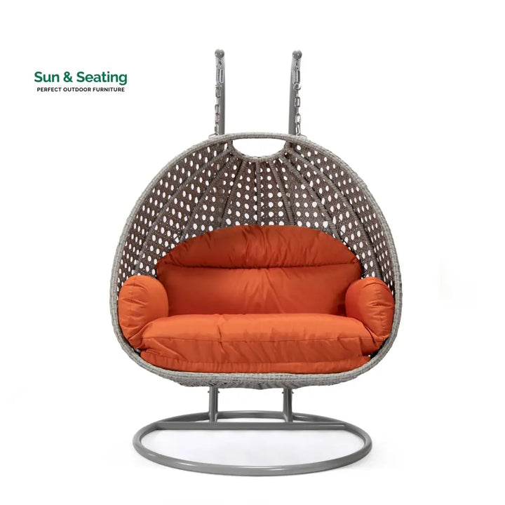 Dario Double Seater Hanging Swing With Stand For Balcony Garden Swing (Silver) Swings