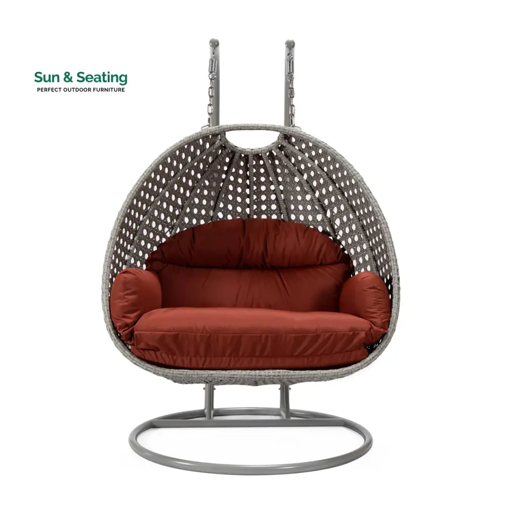 Dario Double Seater Hanging Swing With Stand For Balcony Garden Swing (Silver) Swings