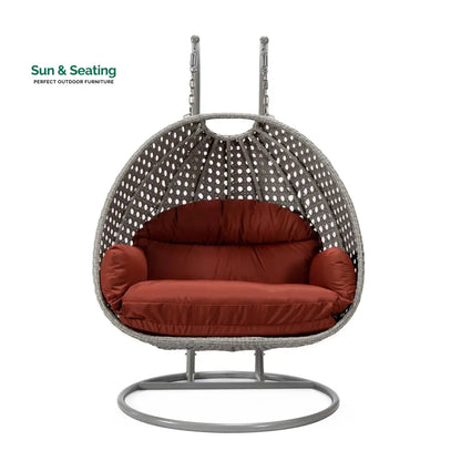 Dario Double Seater Hanging Swing With Stand For Balcony Garden Swing (Silver) Swings