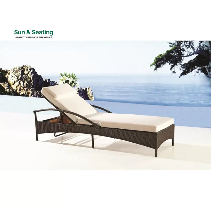 Decia Outdoor Swimming Poolside Lounger (Brown) Loungers