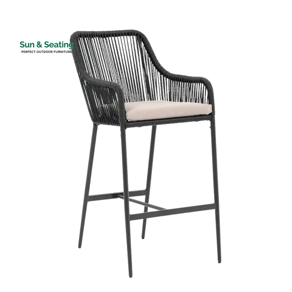 Deepali Premium Outdoor Rope 5-Piece Bar Set With a High-Top Table Bar Set